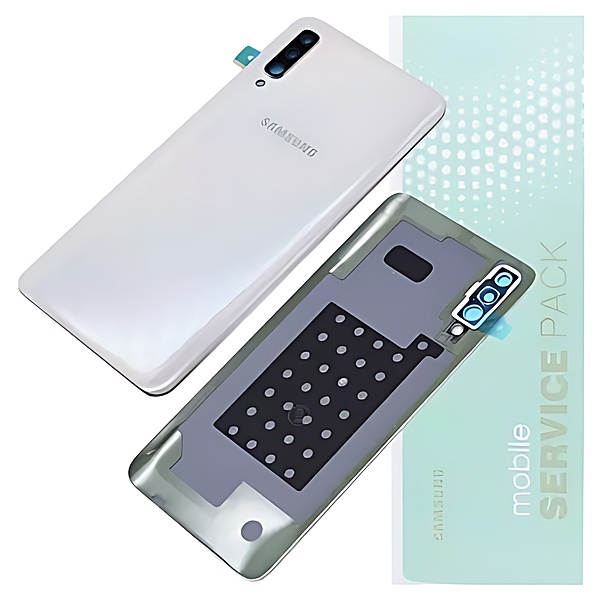 For Samsung A70 , A705 - Replacement Battery Cover , Rear Panel With Camera Lens - White - Service Pack - GH82 - 19467B