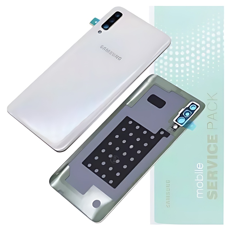 For Samsung A70 , A705 - Replacement Battery Cover , Rear Panel With Camera Lens - White - Service Pack - GH82 - 19467B