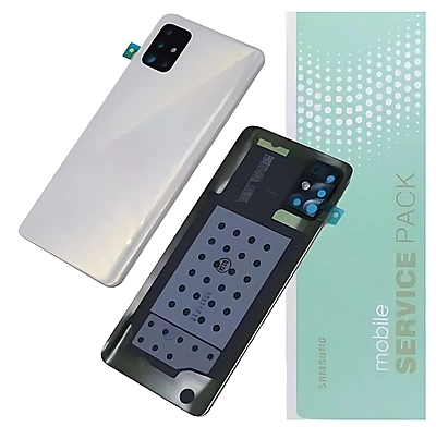 Genuine Samsung A51 , A515 - Replacement Battery Cover , Rear Panel With Camera Lens - White - Service Pack - GH82 - 21653A