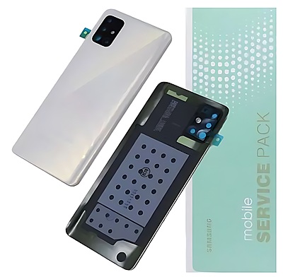 Genuine Samsung A51 , A515 - Replacement Battery Cover , Rear Panel With Camera Lens - White - Service Pack - GH82 - 21653A