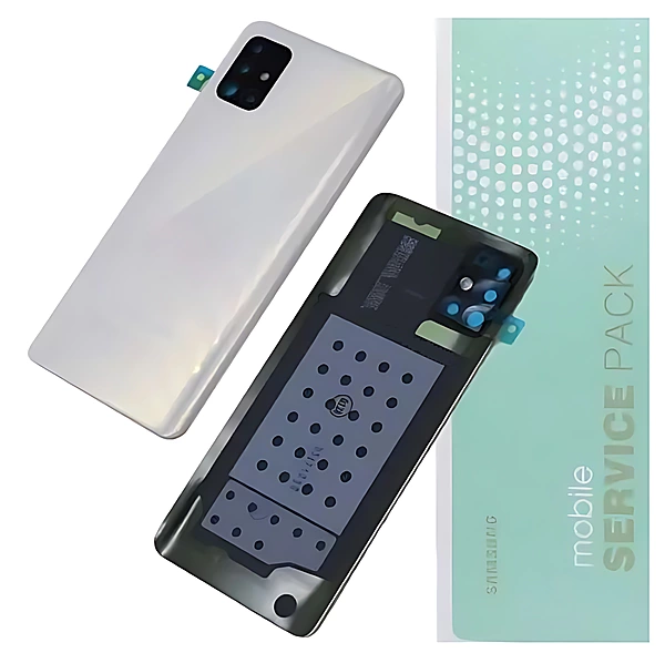Genuine Samsung A51 , A515 - Replacement Battery Cover , Rear Panel With Camera Lens - White - Service Pack - GH82 - 21653A