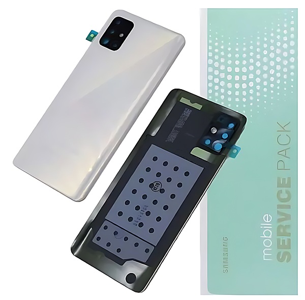 Genuine Samsung A51 , A515 - Replacement Battery Cover , Rear Panel With Camera Lens - White - Service Pack - GH82 - 21653A