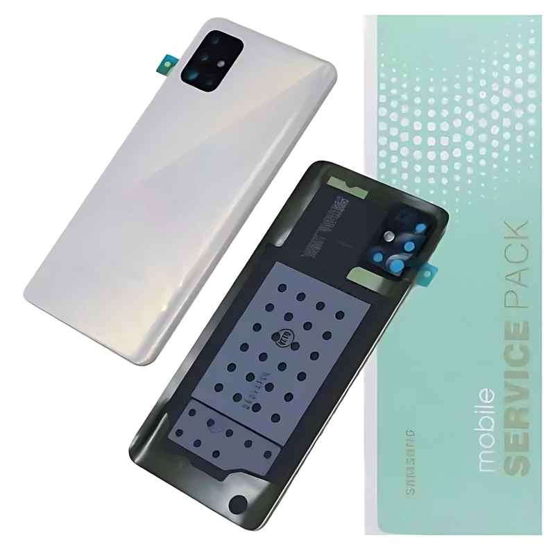 Genuine Samsung A51 , A515 - Replacement Battery Cover , Rear Panel With Camera Lens - White - Service Pack - GH82 - 21653A
