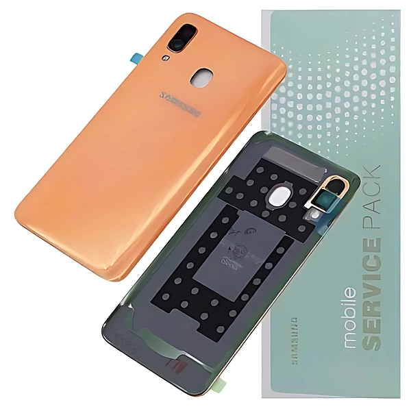 For Samsung A40 , A405 - Replacement Battery Cover , Rear Panel With Camera Lens - Coral - Service Pack - GH82 - 19406D