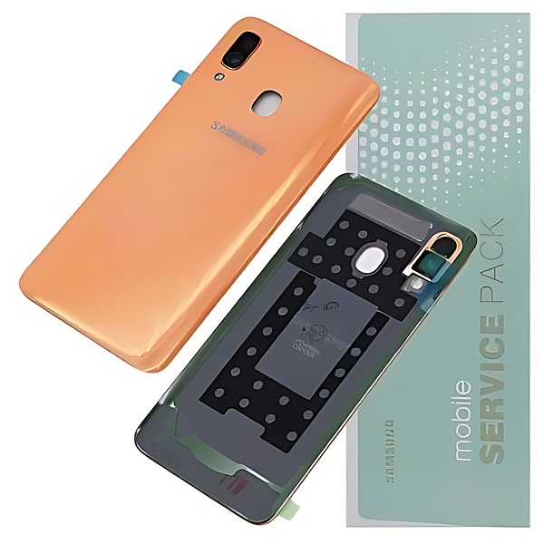 For Samsung A40 , A405 - Replacement Battery Cover , Rear Panel With Camera Lens - Coral - Service Pack - GH82 - 19406D