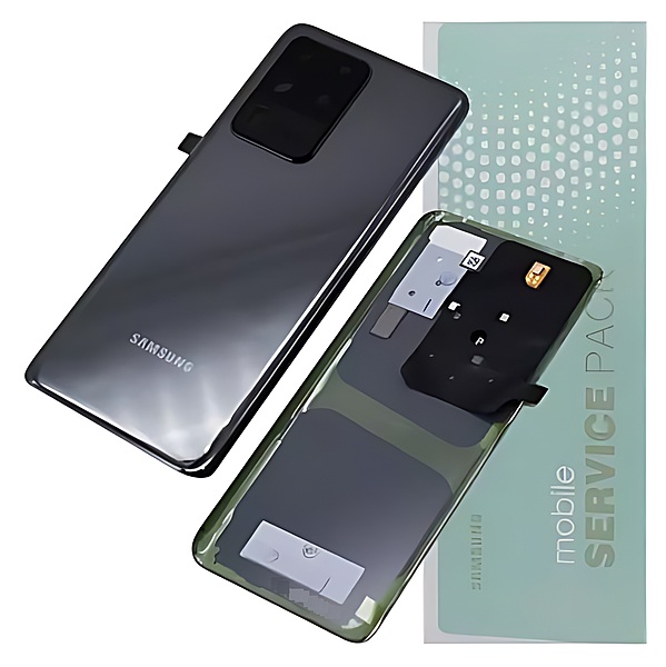 Genuine Samsung S20 Ultra , G988 - Replacement Battery Cover , Rear Panel With Camera Lens - Cosmic Grey - Service Pack - GH82 - 22217B
