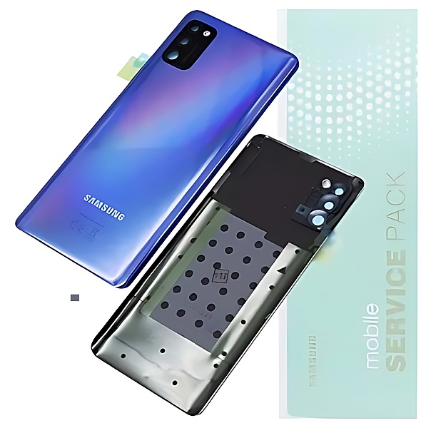 For Samsung A41 , A415 - Replacement Battery Cover , Rear Panel With Camera Lens - Crush Blue - Service Pack - GH82 - 22585D