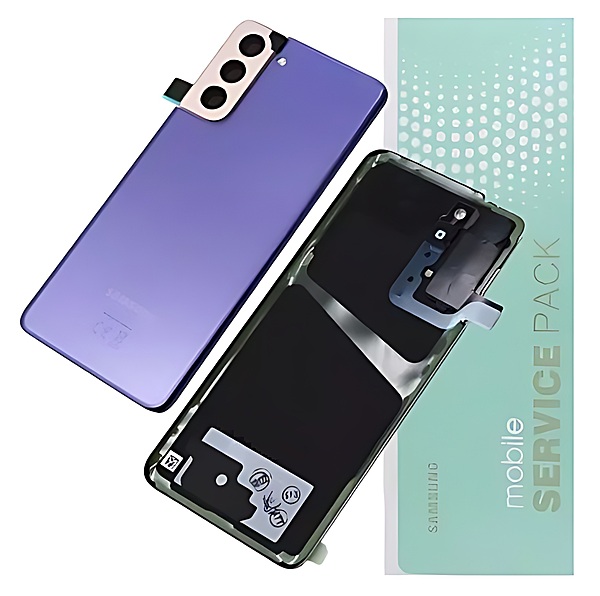 Genuine Samsung S21 5G , G991 - Replacement Battery Cover , Rear Panel With Camera Lens - Phantom Violet - Service Pack - GH82 - 24519B