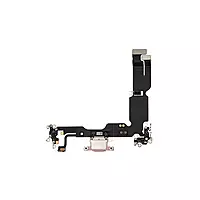 Genuine iPhone 15 Plus - Replacement Charging Port Flex Cable With Microphone - Original - Reclaimed - Pink