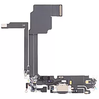 Genuine iPhone 15 Pro Max - Replacement Charging Port Flex Cable With Microphone - Original - Reclaimed - Black Titanium