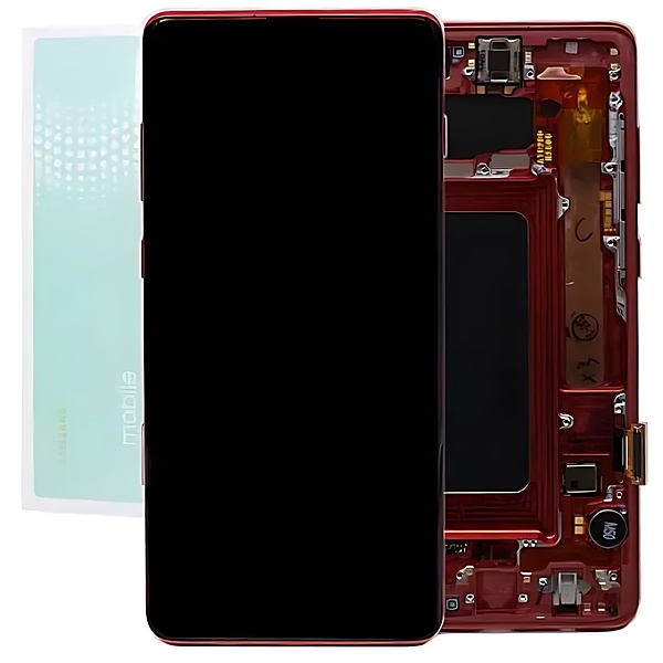 For Samsung S10 Plus G975 - Replacement Complete AMOLED Touch Screen Assembly - Cardinal Red - Service Pack - GH82 - 18849H