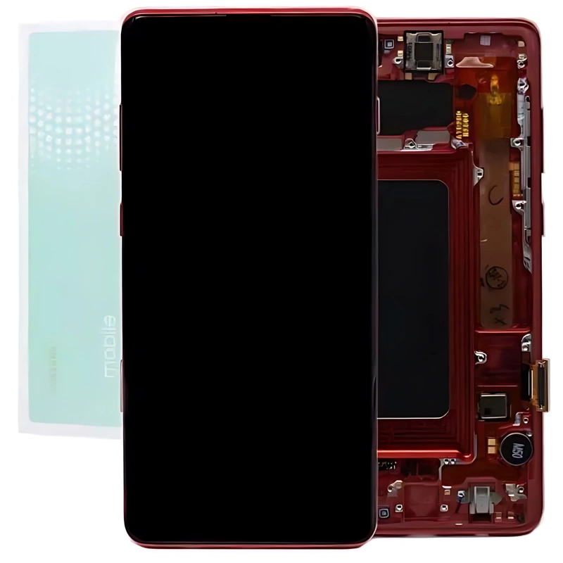 For Samsung S10 Plus G975 - Replacement Complete AMOLED Touch Screen Assembly - Cardinal Red - Service Pack - GH82 - 18849H