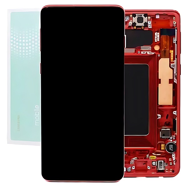 Genuine Samsung S10 G973 - Replacement Complete AMOLED Touch Screen Assembly - Cardinal Red - Service Pack - GH82 - 18850H