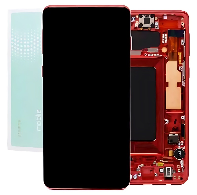 Genuine Samsung S10 G973 - Replacement Complete AMOLED Touch Screen Assembly - Cardinal Red - Service Pack - GH82 - 18850H