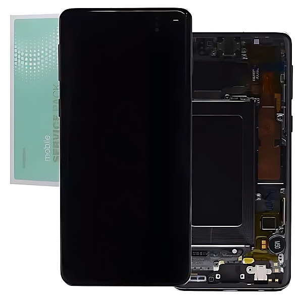 Genuine Samsung S10 G973 - Replacement Complete AMOLED Touch Screen Assembly - Prism Black - Service Pack - GH82 - 18850A