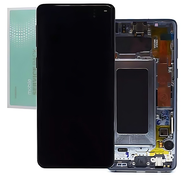 Genuine Samsung S10 G973 - Replacement Complete AMOLED Touch Screen Assembly - Prism Blue - Service Pack - GH82 - 18850C