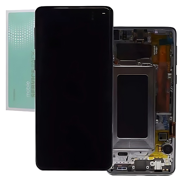 Genuine Samsung S10 G973 - Replacement Complete AMOLED Touch Screen Assembly - Prism White - Service Pack - GH82 - 18850B