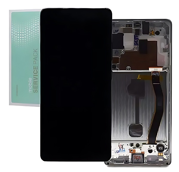 Genuine Samsung S10 Lite G770 - Replacement Complete AMOLED Touch Screen Assembly - Prism White - Service Pack - GH82 - 21672B