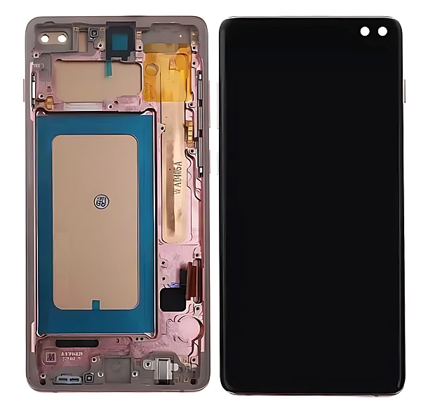 For Samsung Galaxy S10 Plus , G975 - Replacement LCD Touch Screen With Chassis - Pink