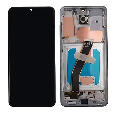 Samsung Galaxy S20 , G980 - Replacement LCD Touch Screen With Chassis - Silver
