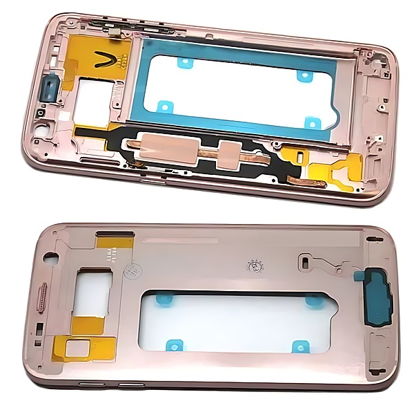 For Samsung Galaxy S7 - Replacement Middle Frame Chassis With Buttons - Pink