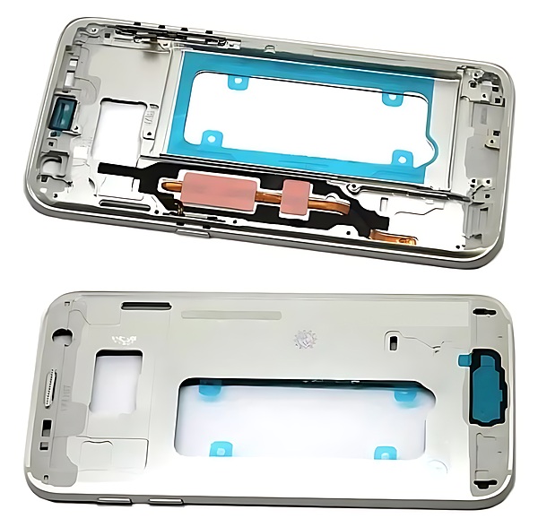 For Samsung Galaxy S7 - Replacement Middle Frame Chassis With Buttons - Silver