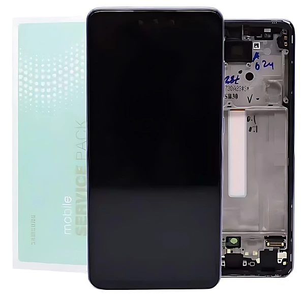 For Samsung A52 , A525 - Replacement AMOLED Touch Screen Assembly With Chassis - Awesome Violet - Service Pack - GH82 - 25524C