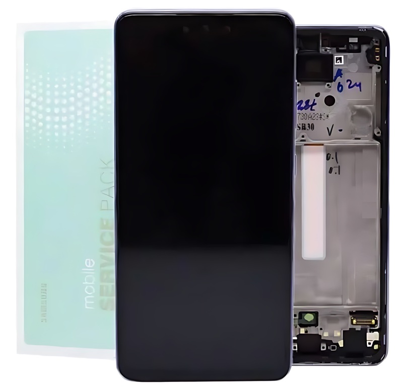 For Samsung A52 , A525 - Replacement AMOLED Touch Screen Assembly With Chassis - Awesome Violet - Service Pack - GH82 - 25524C