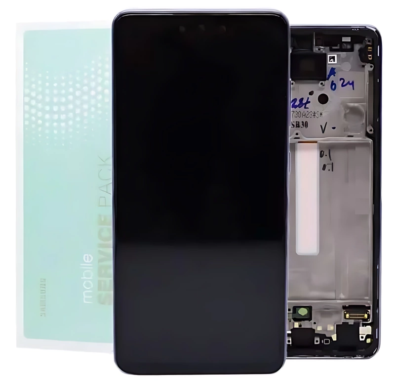 For Samsung A52 , A525 - Replacement AMOLED Touch Screen Assembly With Chassis - Awesome Violet - Service Pack - GH82 - 25524C