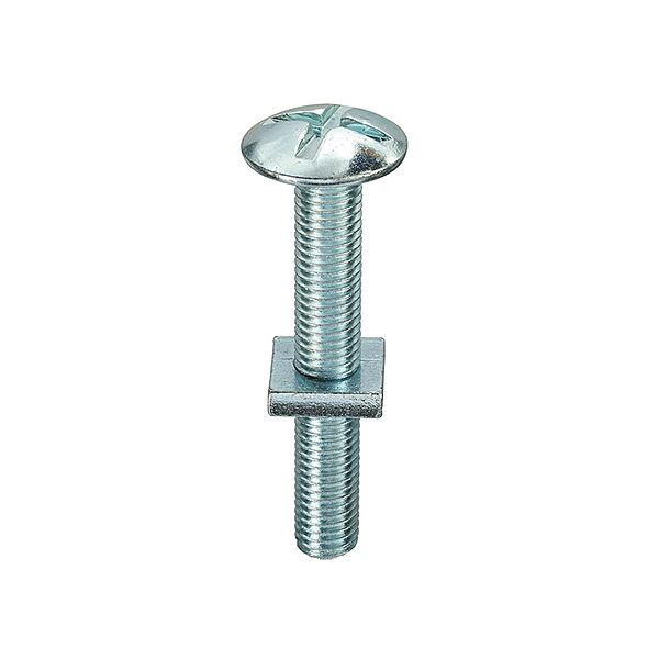 M6 X 30 Mushroom Head Roofing Bolt BZP