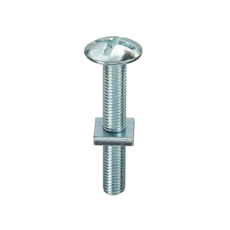 M8 X 50 Mushroom Head Roofing Bolt BZP