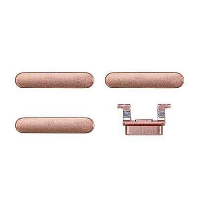 Apple iPhone 7 , 8 - Replacement Buttons Set With Rubber Spacers - Rose Gold