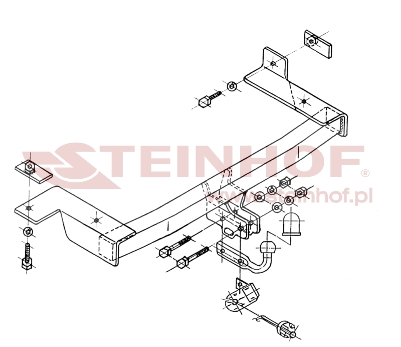 VOLKSWAGEN Caddy II (excl. pickup) Tow Bar (1995-2003) S-148