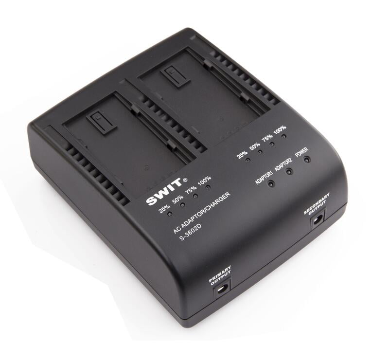 S-3602D | 2x2A DV charger compatible to Panasonic VBD/VBR/CGA series S-3602D | 2x2A DV charger compatible to Panasonic VBD/VBR/CGA series