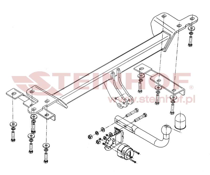 Suzuki Vitara Grand 5D
(for vehicles with spare wheel on tailgate) Tow Bar (2005-2015) S-403