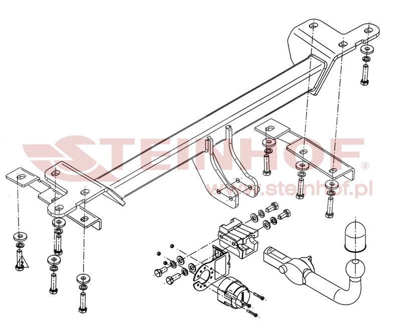 Suzuki Vitara Grand 5D
(for vehicles with spare wheel on tailgate) Tow Bar (2005-2015) S-404