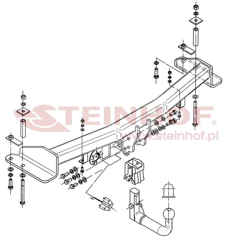 Ssangyong Rexton (excl. version with parking sensors) Tow Bar (2006-2013) S-461