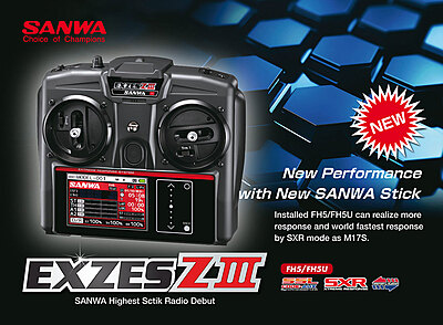 SANWA Radio SANWA Exzes Z3 FH5 RX493i Receiver with TX Battery instal