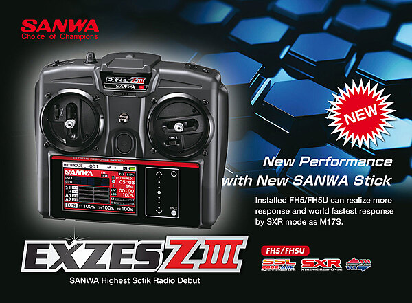 SANWA Radio SANWA Exzes Z3 FH5 RX493i Receiver with TX Battery instal SANWA Radio SANWA Exzes Z3 FH5 RX493i Receiver with TX Battery instal