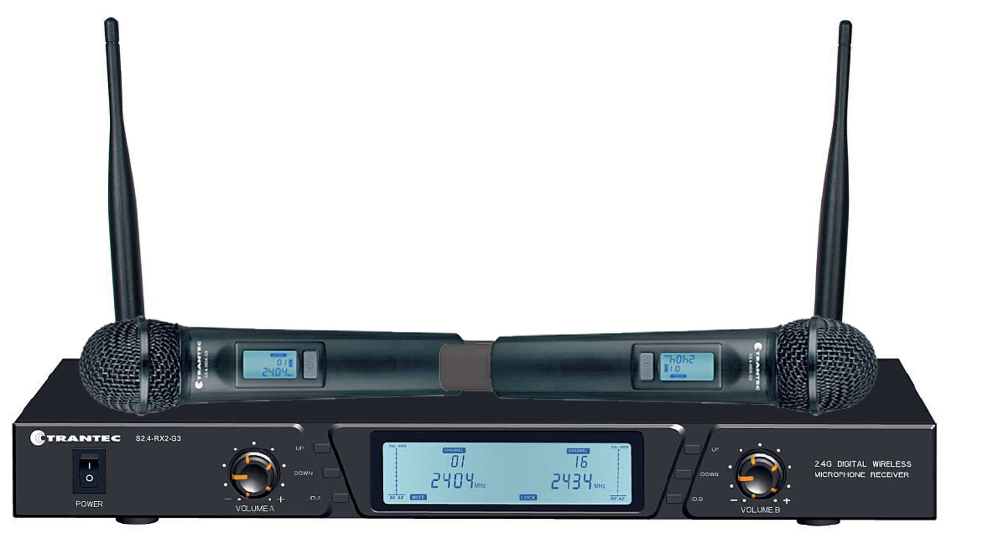 Trantec Dual Receiver System with 2 Handheld Transmitters