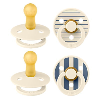 Bibs Pacifier Studio 4 pack Latex S2 Pin Ivory Vanilla Mix / Pin Ivory Steel Blue Mix
