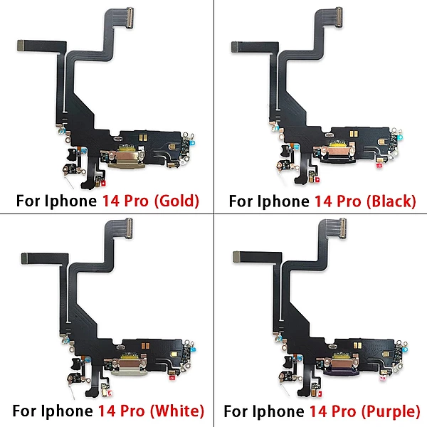 iPhone 14 Pro - Replacement Charging Port Flex Cable With Microphone - Black