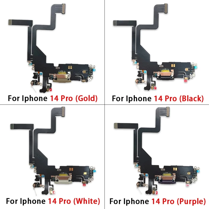 iPhone 14 Pro - Replacement Charging Port Flex Cable With Microphone - Black
