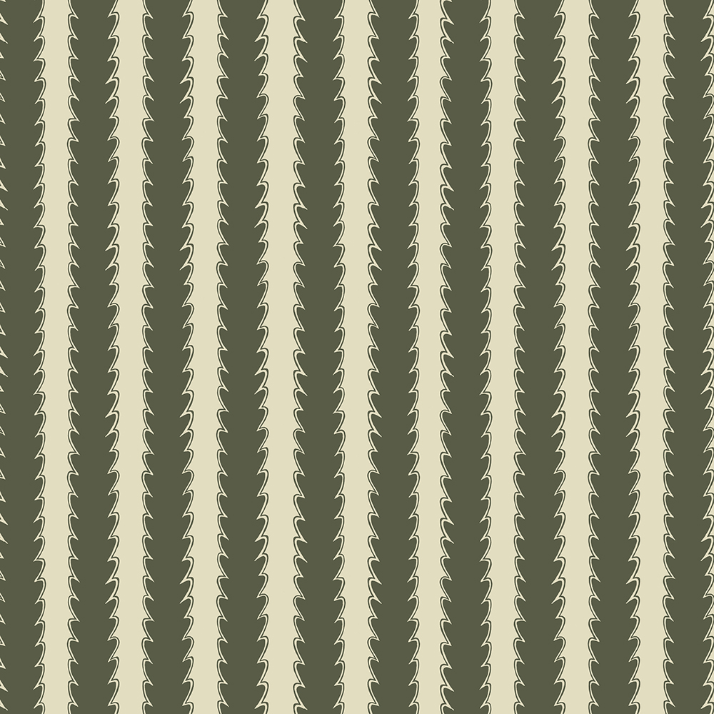 Scallop Stripe Wallpaper - Chaingate Green - Maitland Green Scallop Stripe Wallpaper - Chaingate Green - Maitland Green