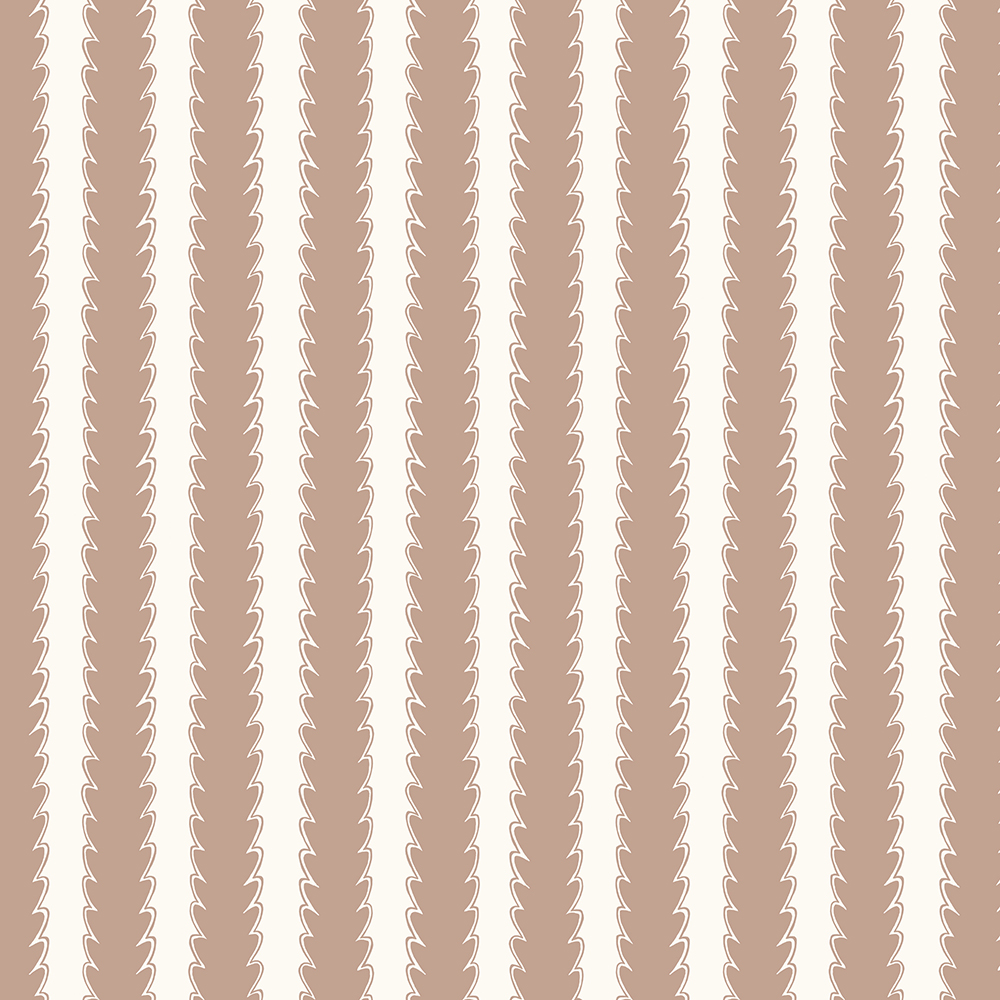 Scallop Stripe Wallpaper - Ham Pink - Hilles White Scallop Stripe Wallpaper - Ham Pink - Hilles White