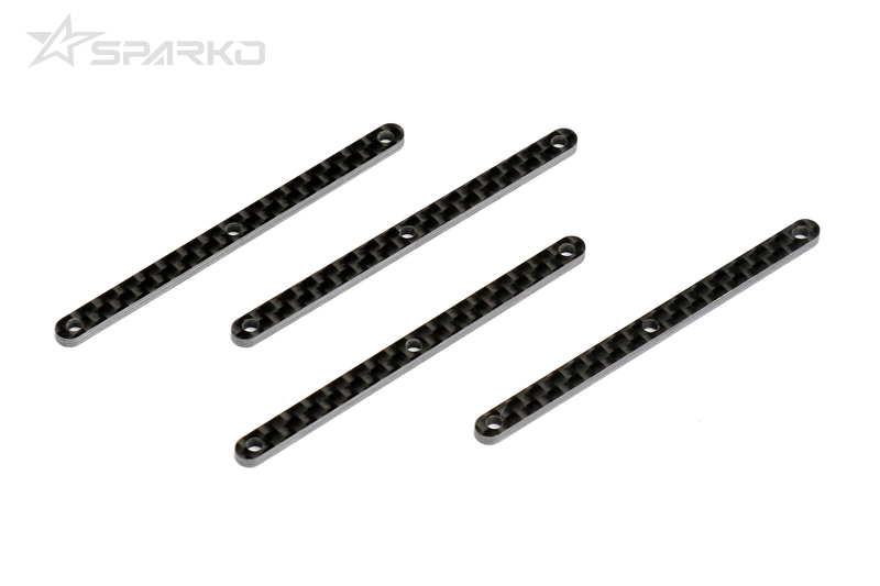 Sparko F8T Carbon Fiber Front Upper Arm Inserts 1.5mm (4) Sparko F8T Carbon Fiber Front Upper Arm Inserts 1.5mm (4)