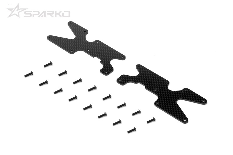 Sparko F8T Carbon Fiber Front Arm Inserts 2mm (2) Sparko F8T Carbon Fiber Front Arm Inserts 2mm (2)