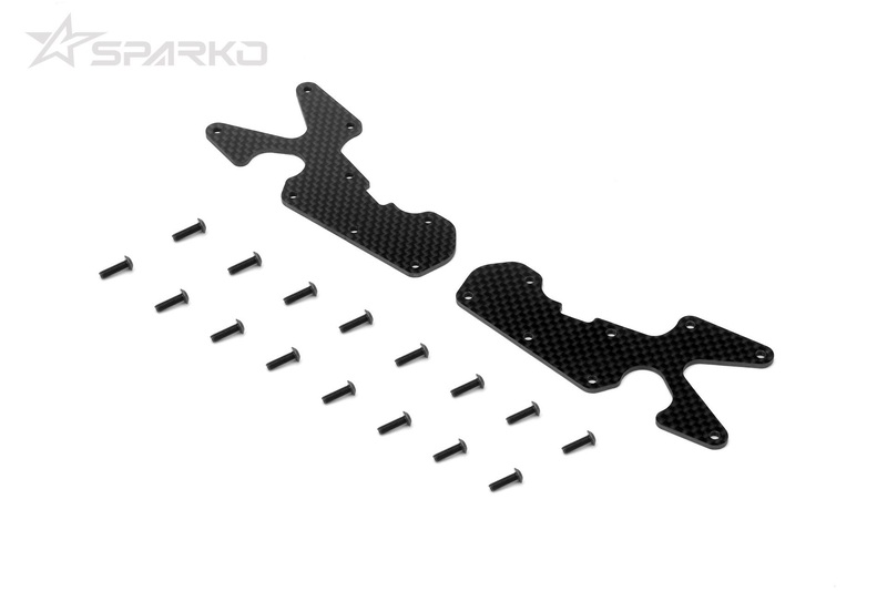 Sparko F8T Carbon Fiber Rear Arm Inserts 2mm (2) Sparko F8T Carbon Fiber Rear Arm Inserts 2mm (2)