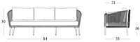 Akari Lounge Sofa 3 Seater