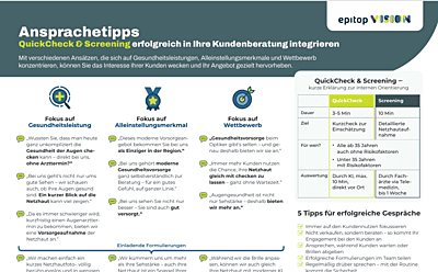 Verkaufshilfe zum QuickCheck und Screening
